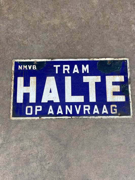 Belgium Tram Network Enamel Sign