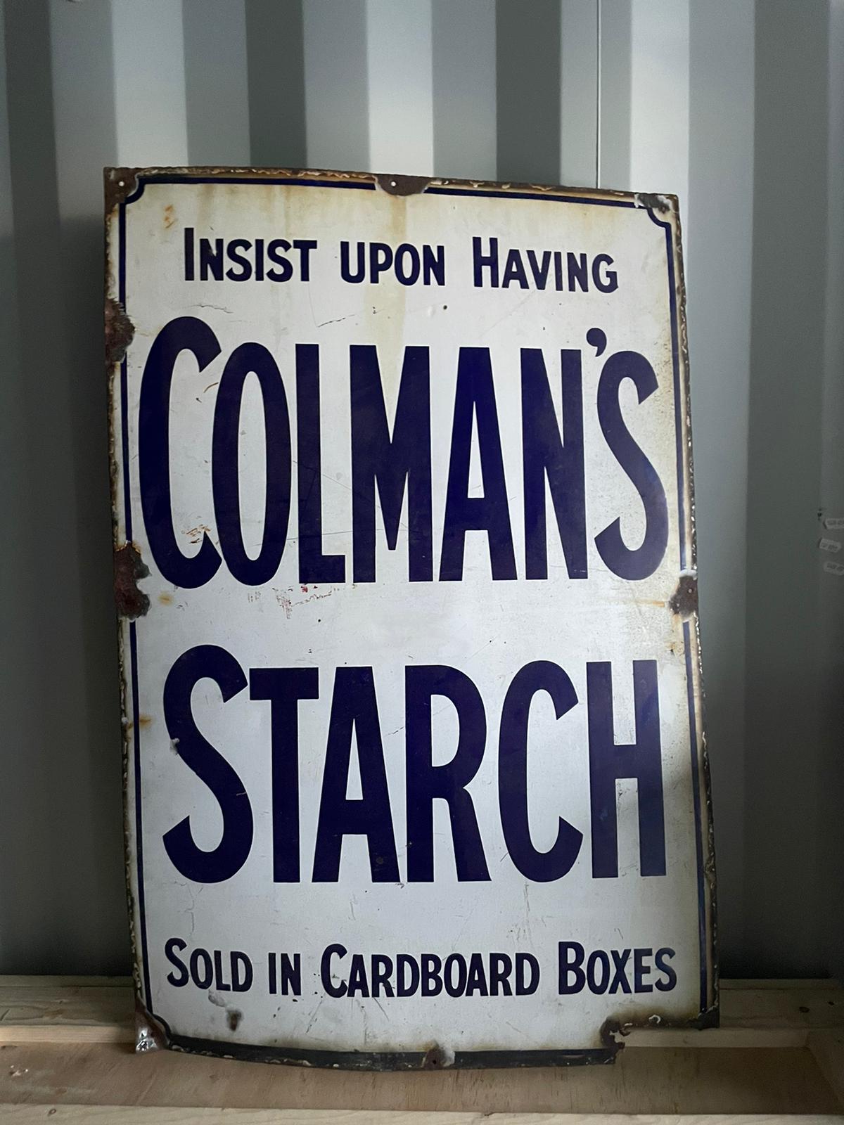 Colmans Starch Enamel Sign