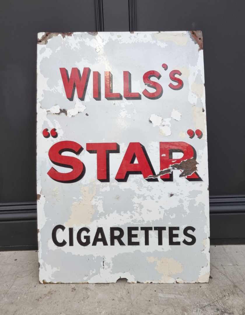 Wills's Star Cigarette Enamel Sign